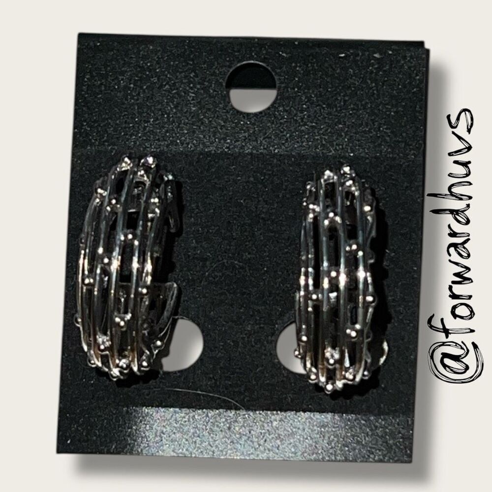 Bundle Sale 3 for $15 | Brutalist Style Silver Tone Wire Earrings